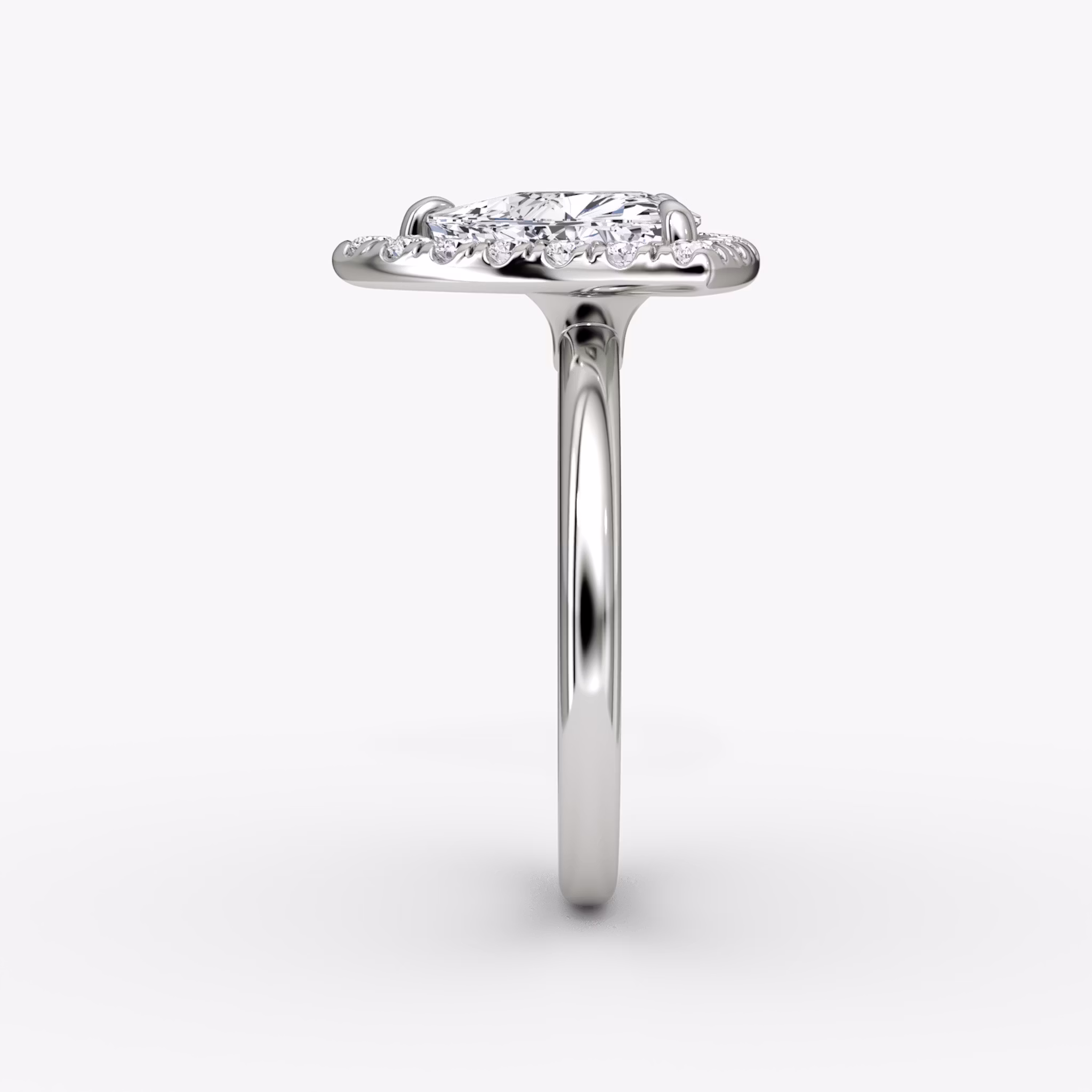 The Halo | Trillion | 18k | White Gold | bandAccent: Plain | haloSize: large | diamondOrientation: vertical | caratWeight: other