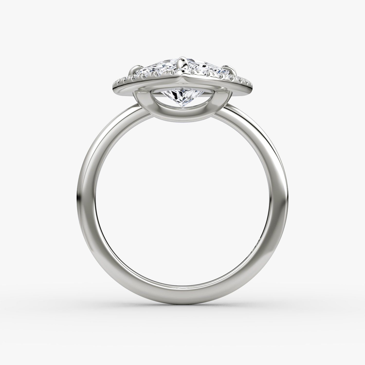 The Halo | Trillion | 18k | White Gold | bandAccent: Plain | haloSize: large | diamondOrientation: vertical | caratWeight: other