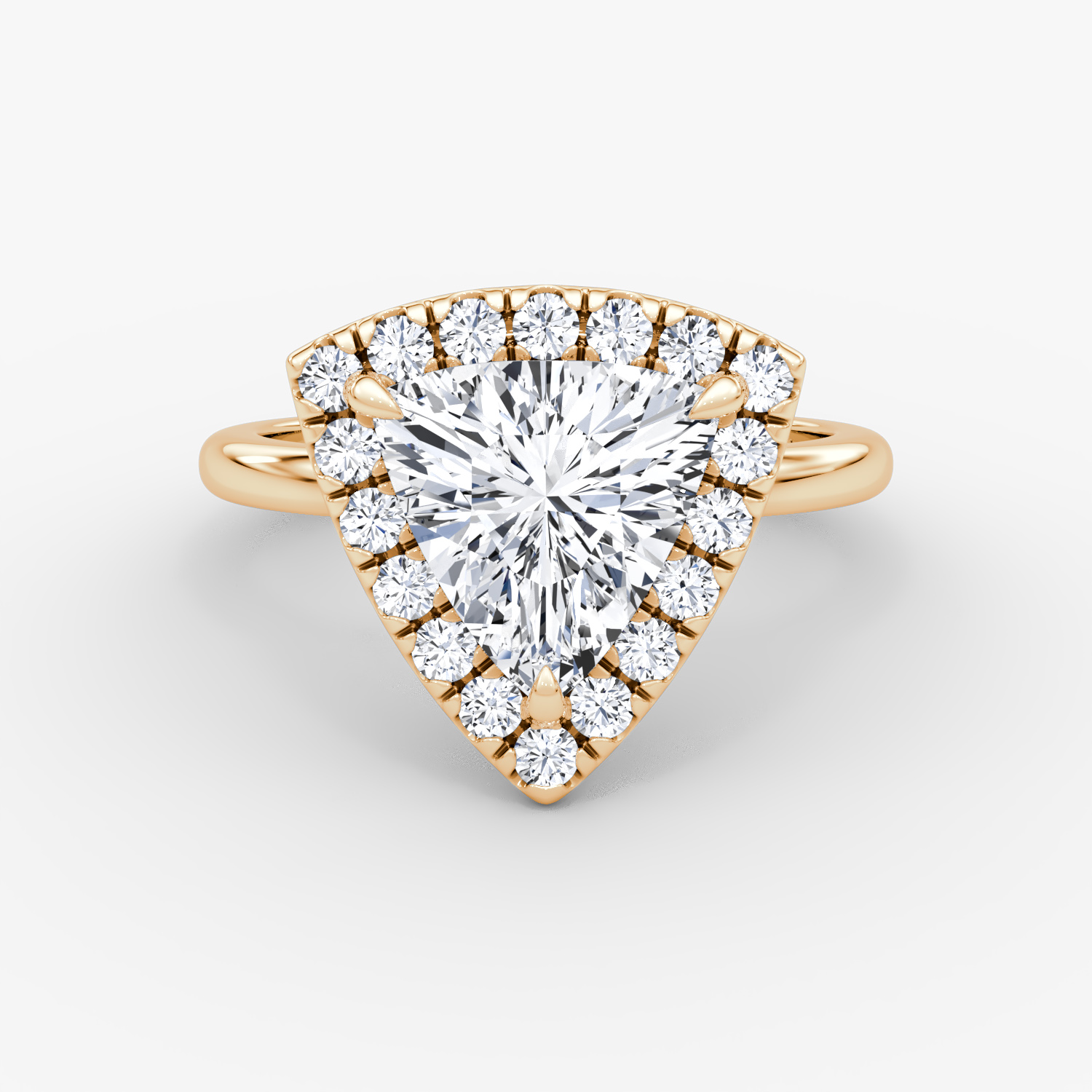 The Halo | Trillion | 14k | Rose Gold | bandAccent: Plain | haloSize: large | diamondOrientation: vertical | caratWeight: other