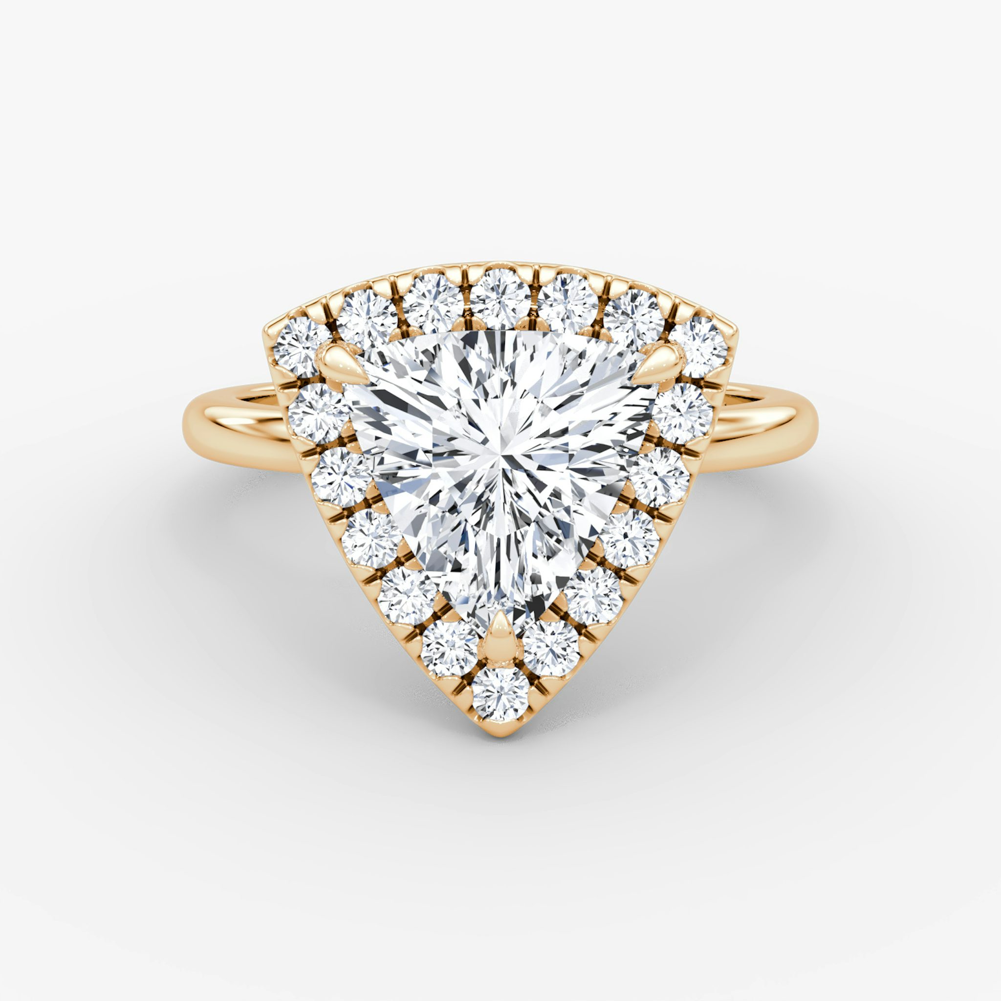 The Halo | Trillion | 14k | Rose Gold | bandAccent: Plain | haloSize: large | diamondOrientation: vertical | caratWeight: other