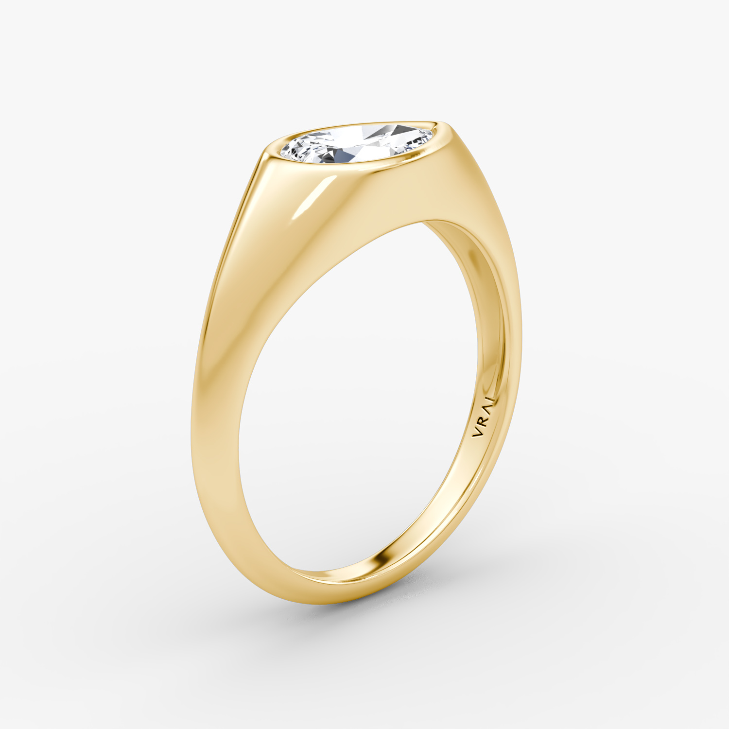 East-West Signet Ring | Pear | 14k | Yellow Gold
