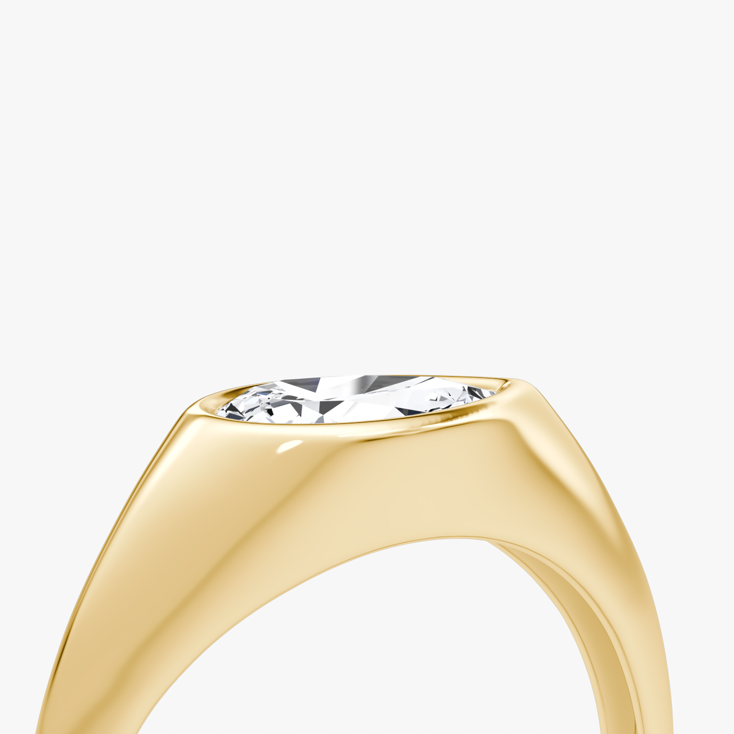 East-West Signet Ring | Pear | 14k | Yellow Gold