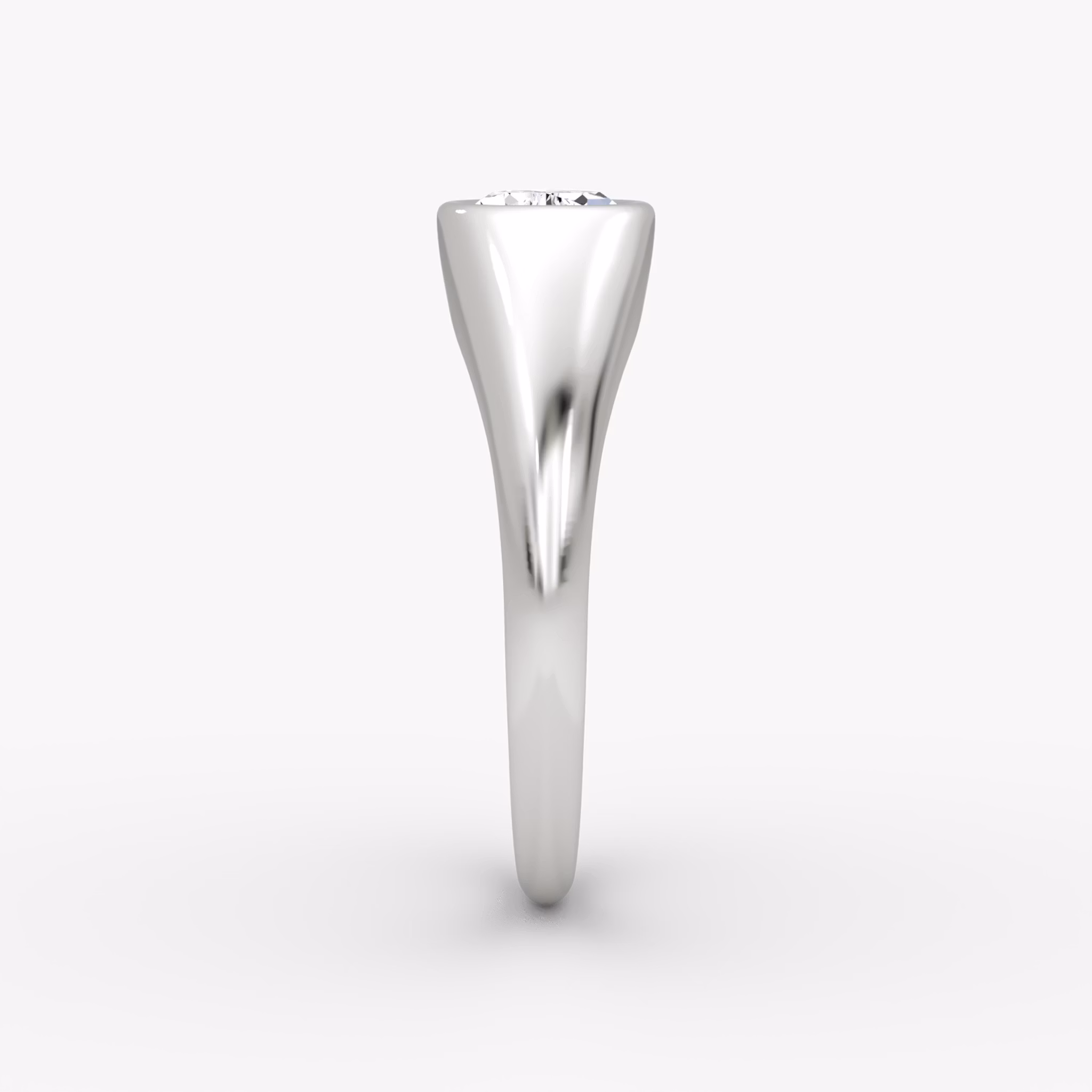 East-West Signet Ring | Pear | 14k | White Gold