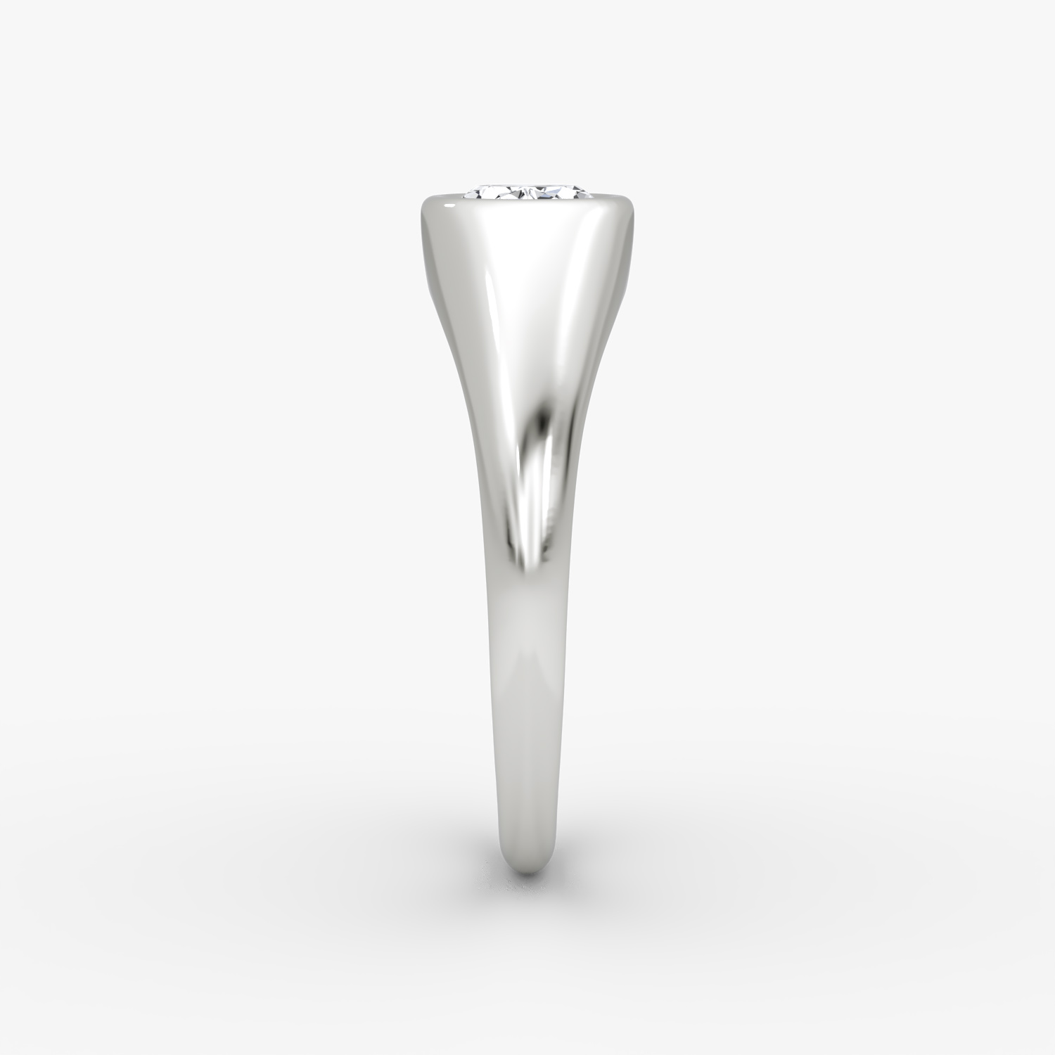 East-West Signet Ring | Oval | 14k | White Gold