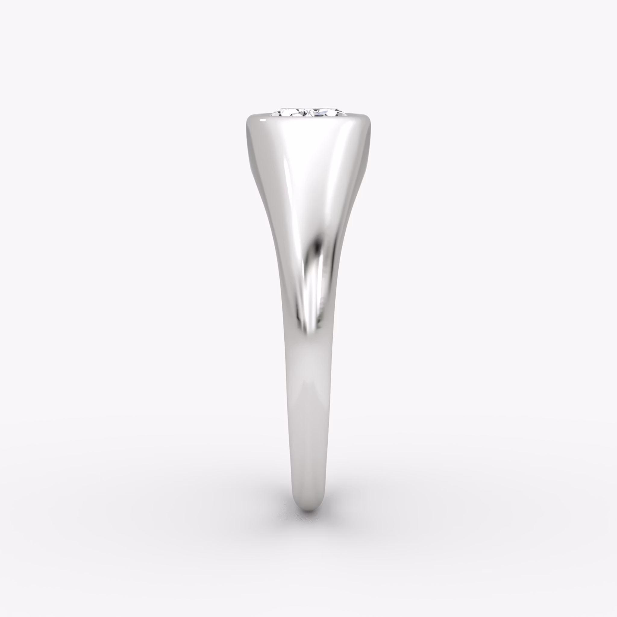 East-West Signet Ring | Oval | 14k | White Gold