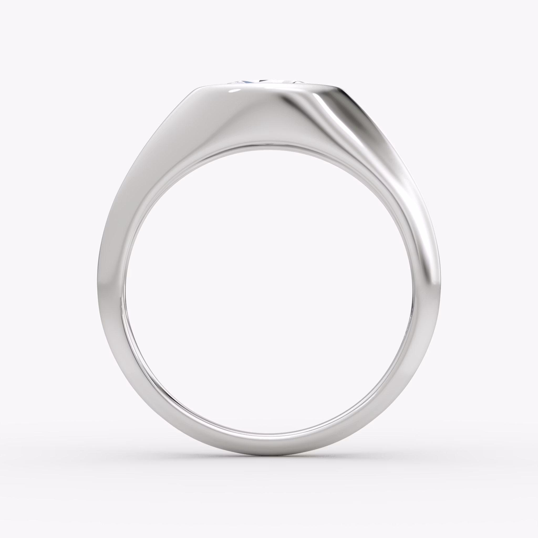East-West Signet Ring | Oval | 14k | White Gold