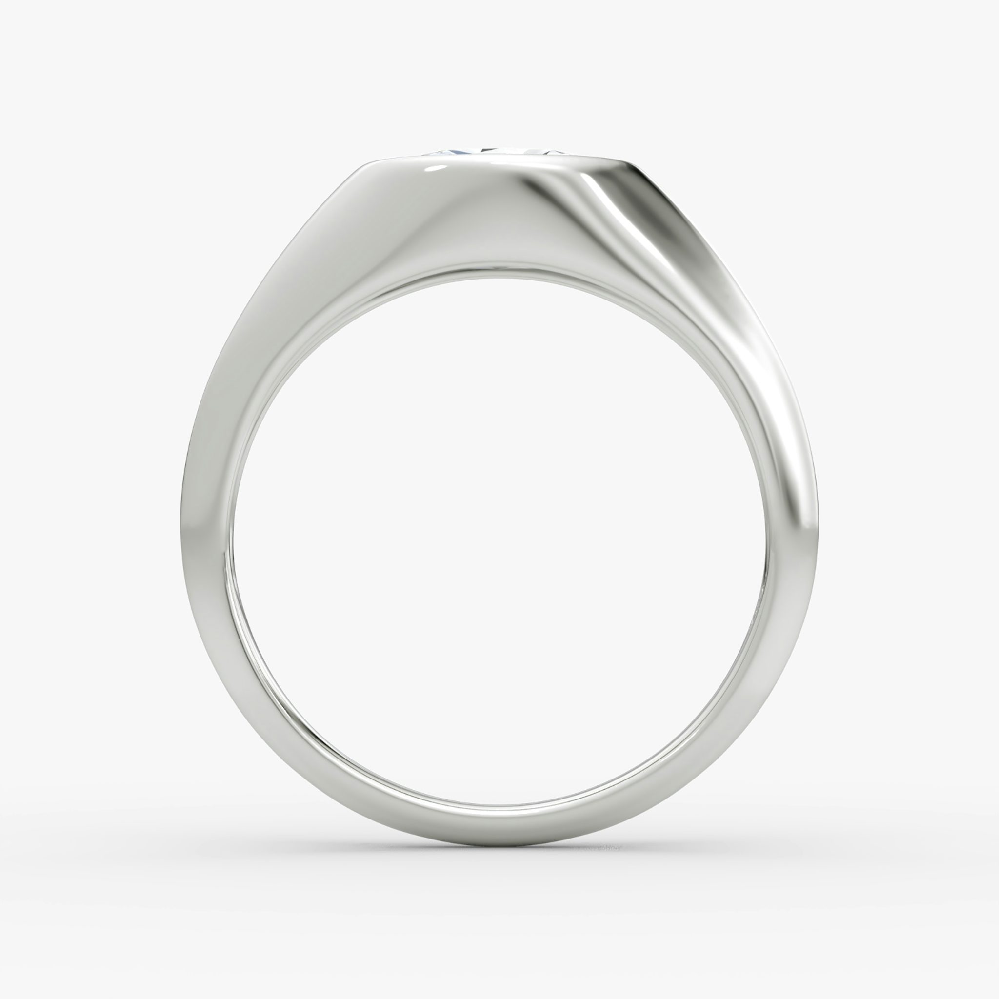 East-West Signet Ring | Oval | 14k | White Gold