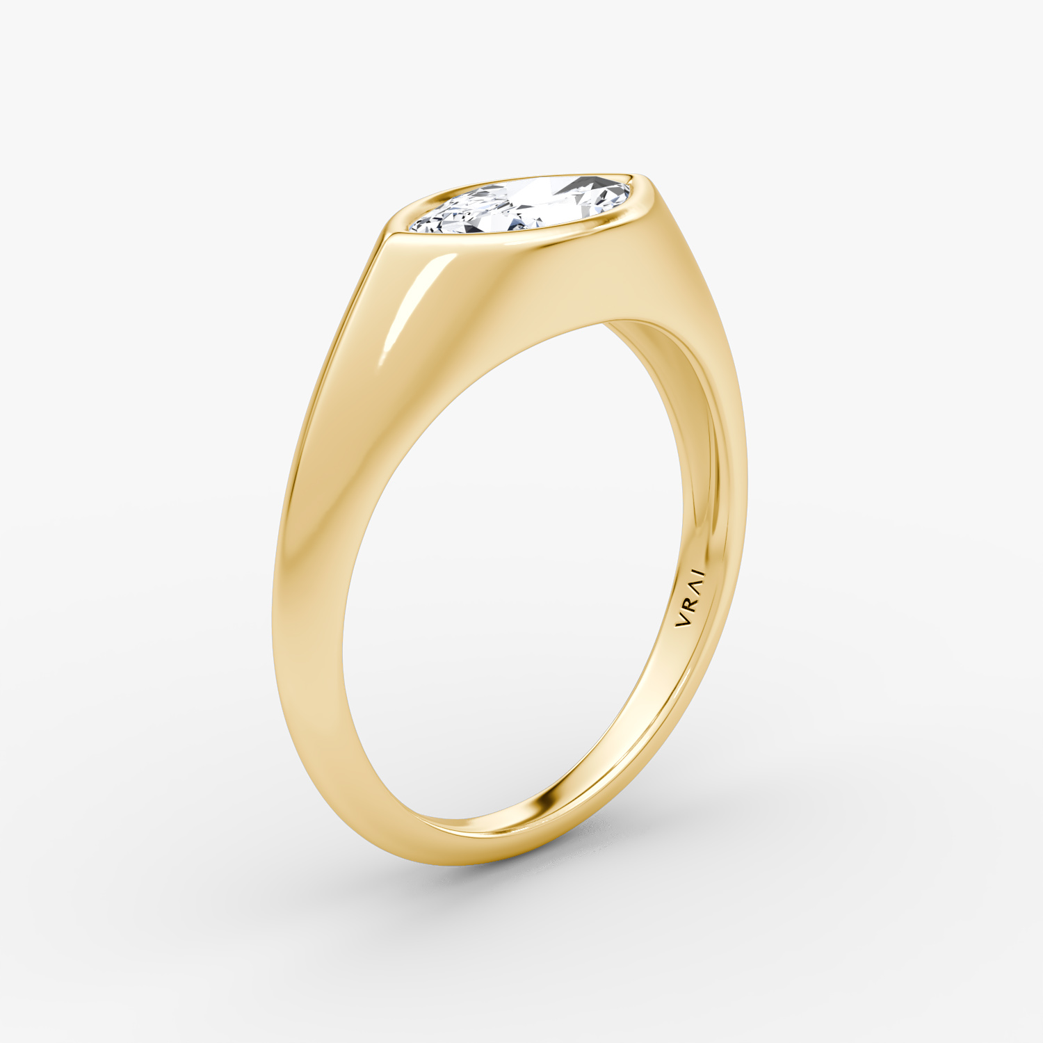 East-West Signet  | Marquise | 14k | Gelbgold