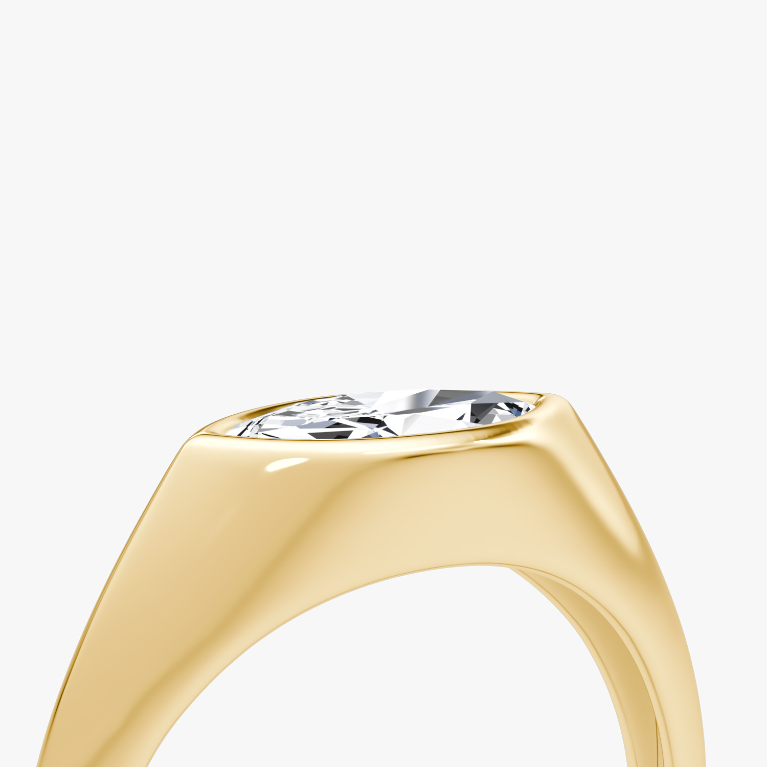 East-West Signet  | Marquise | 14k | Gelbgold