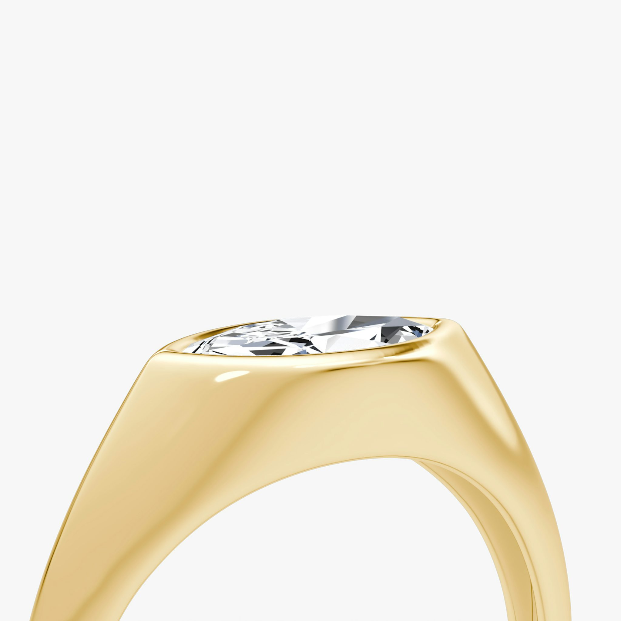 East-West Signet | Marquise | 14k | Gelbgold