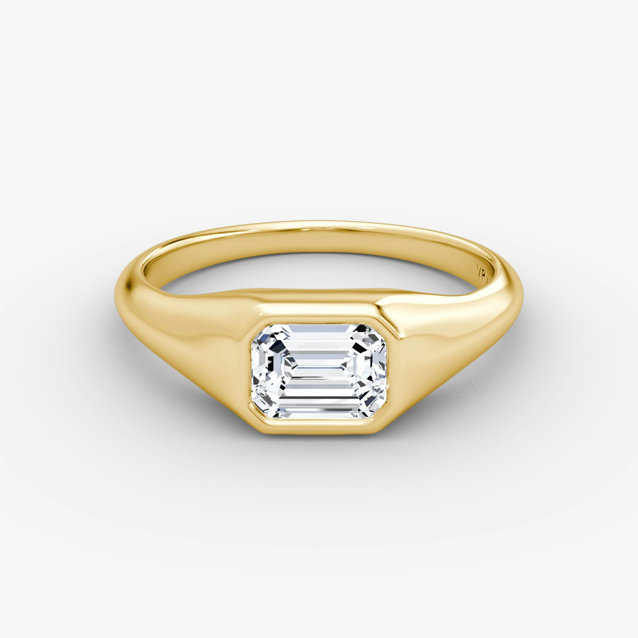 East-West Signet Ring | Emerald | 14k | Yellow Gold