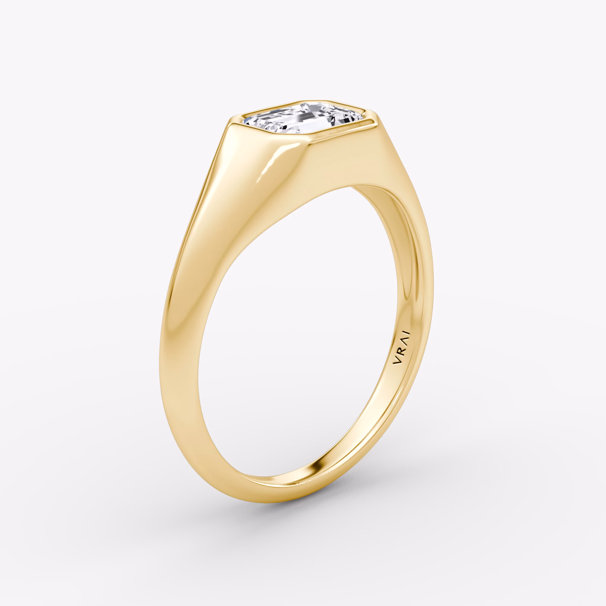 East-West Signet Ring | Emerald | 14k | Yellow Gold