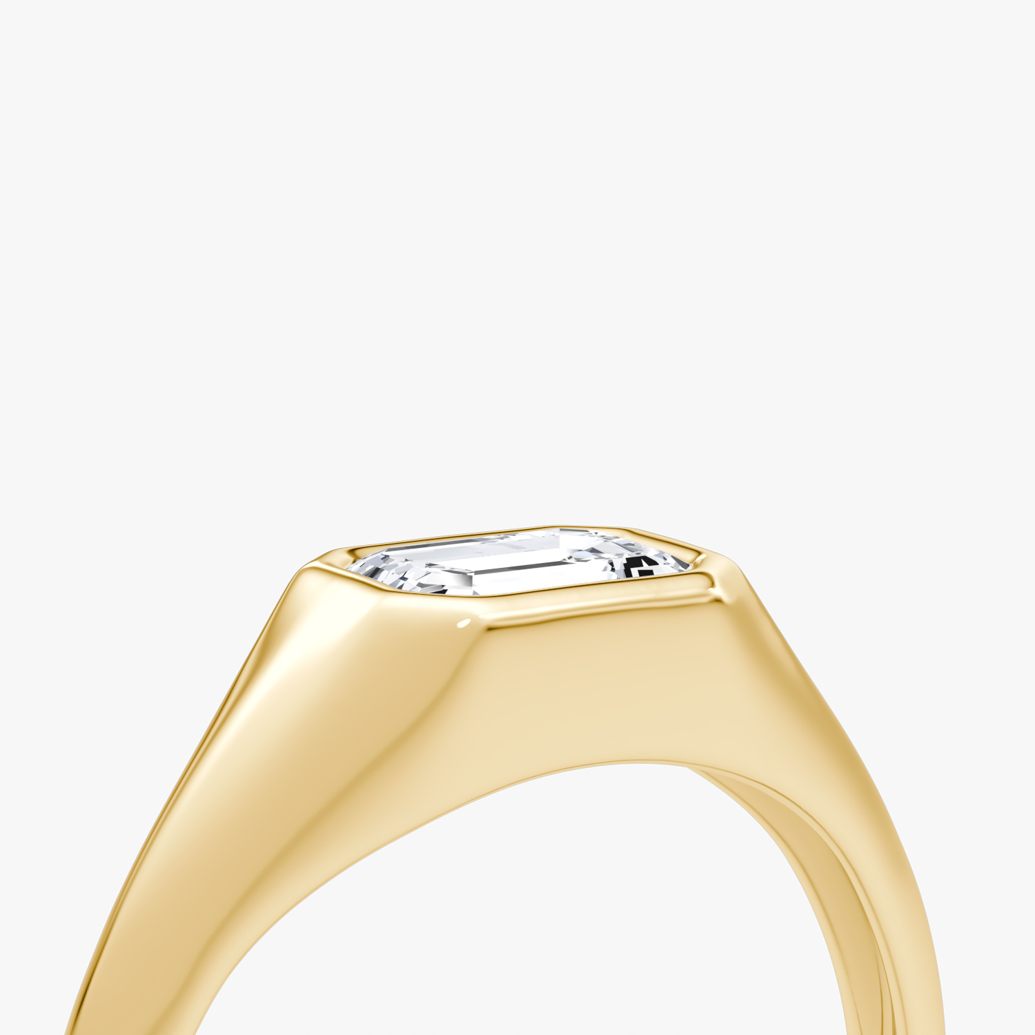 East-West Signet Ring | Emerald | 14k | Yellow Gold