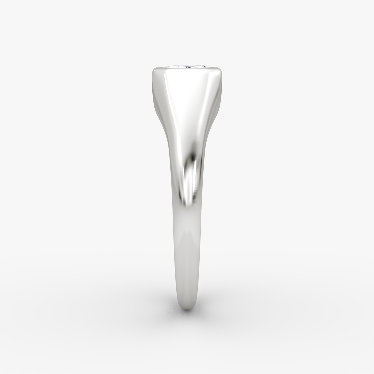 East-West Signet Ring | Emerald | 14k | White Gold