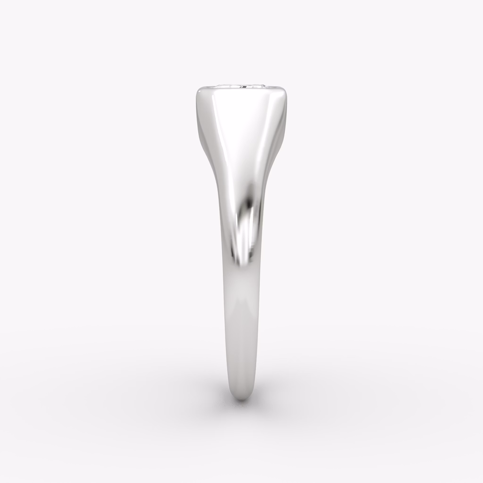 East-West Signet Ring | Emerald | 14k | White Gold