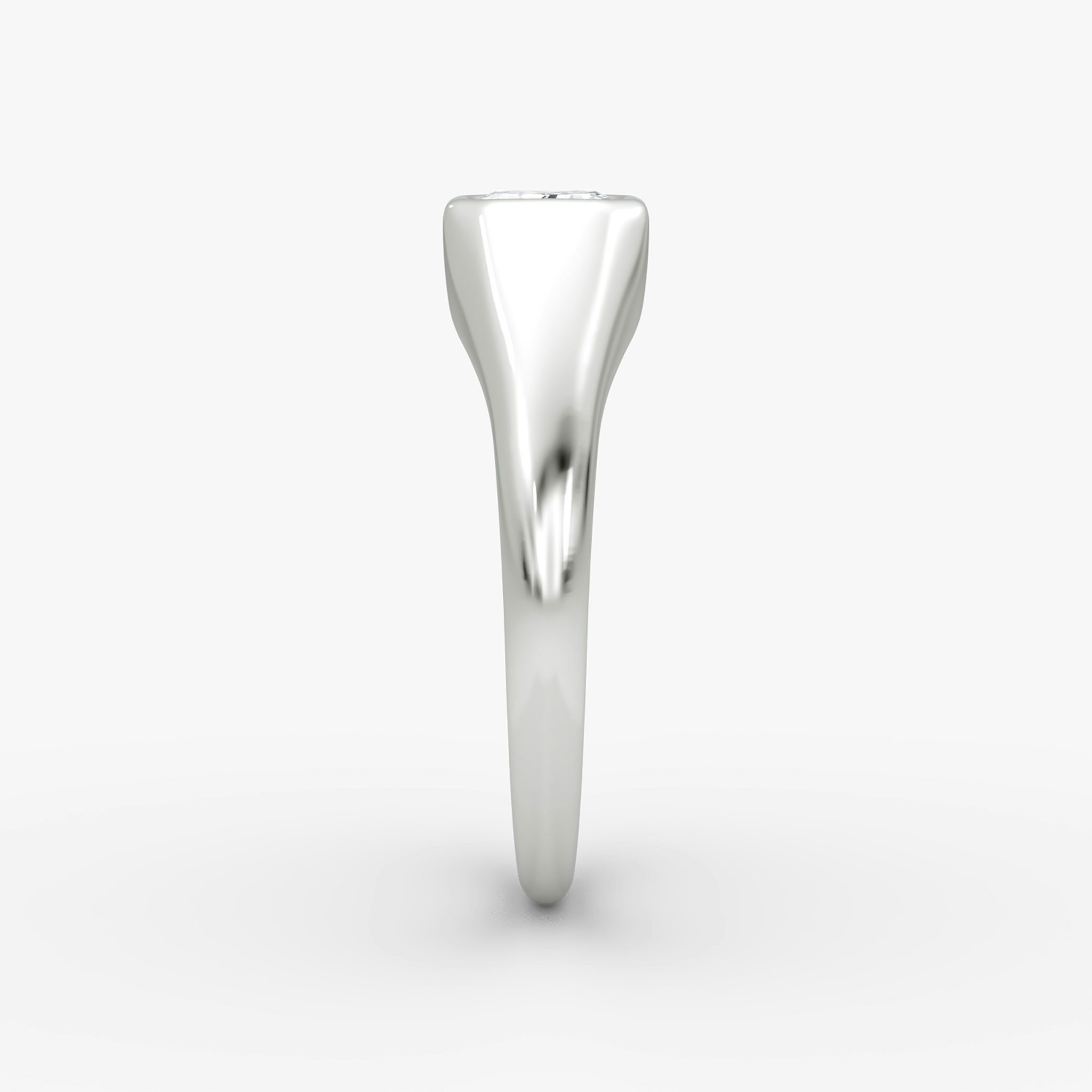 East-West Signet Ring | Emerald | 14k | White Gold