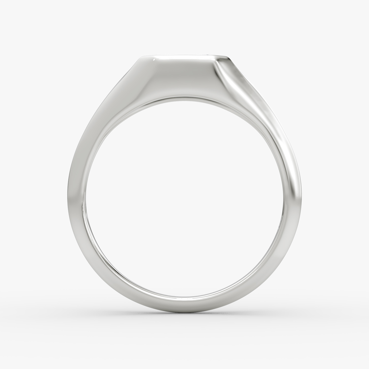 East-West Signet Ring | Emerald | 14k | White Gold