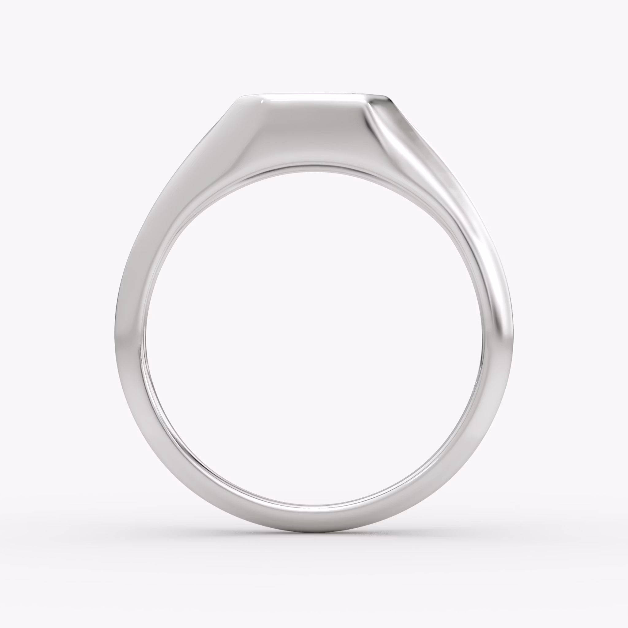 East-West Signet Ring | Emerald | 14k | White Gold