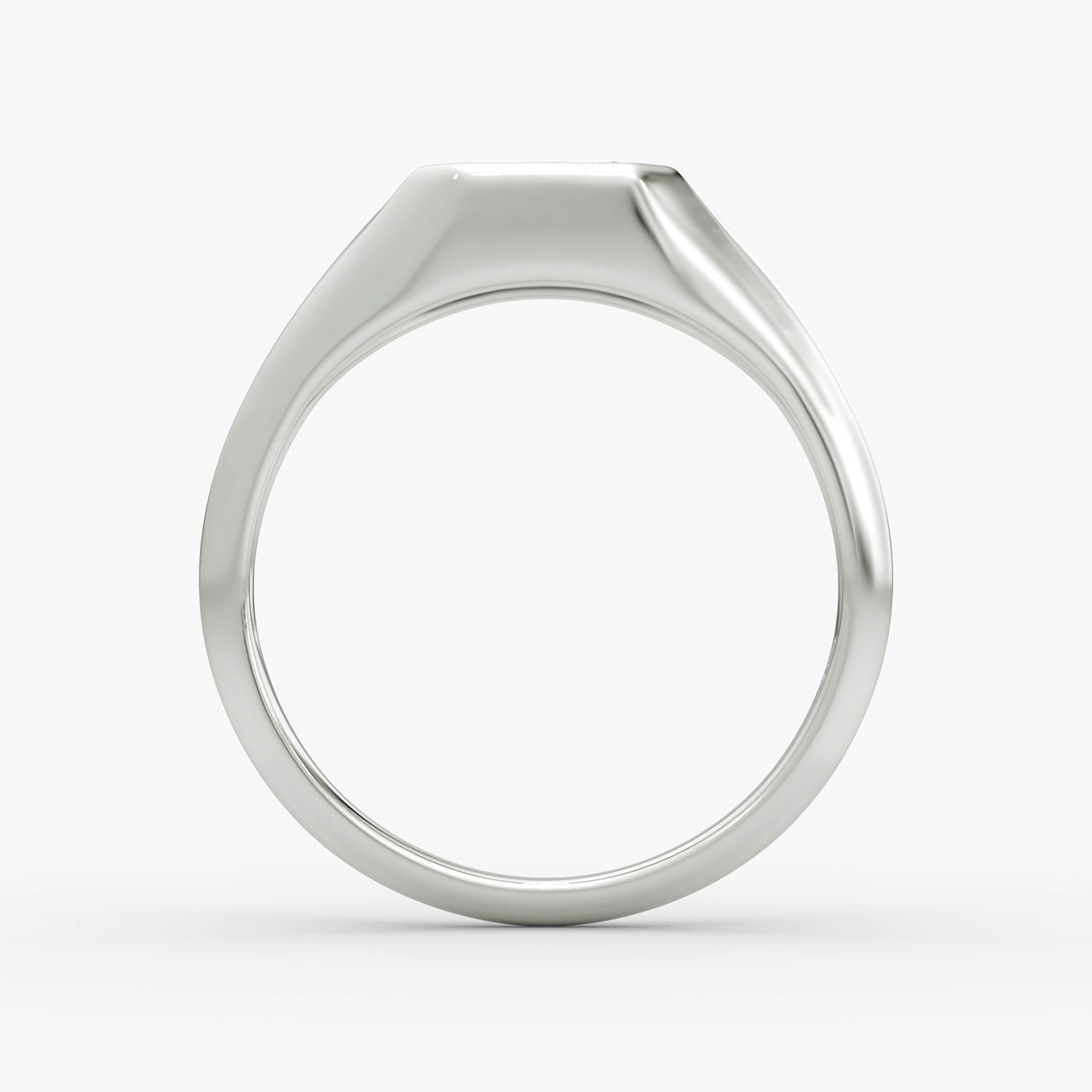 East-West Signet Ring | Emerald | 14k | White Gold