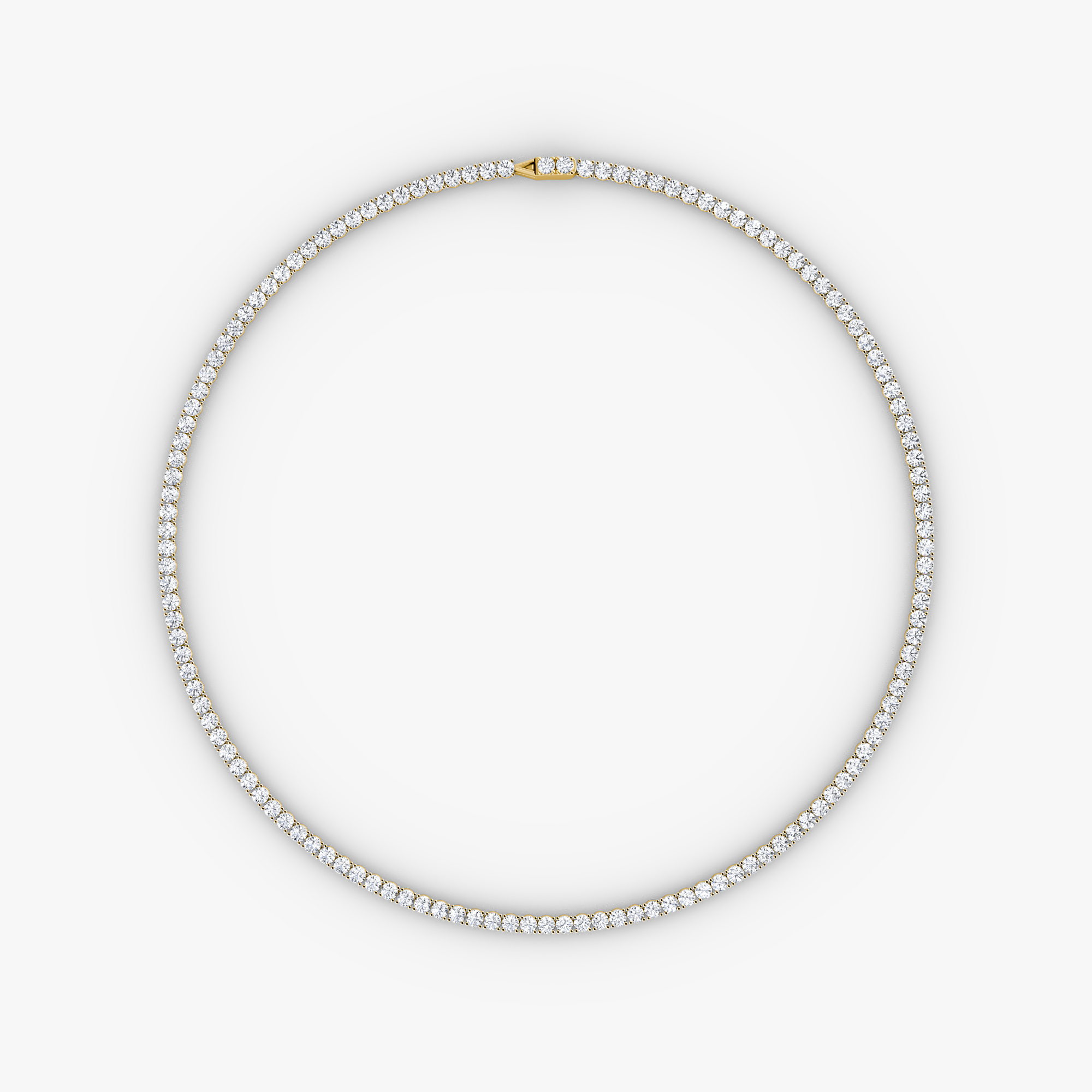 Classic Tennis Necklace Round Brilliant | Yellow Gold