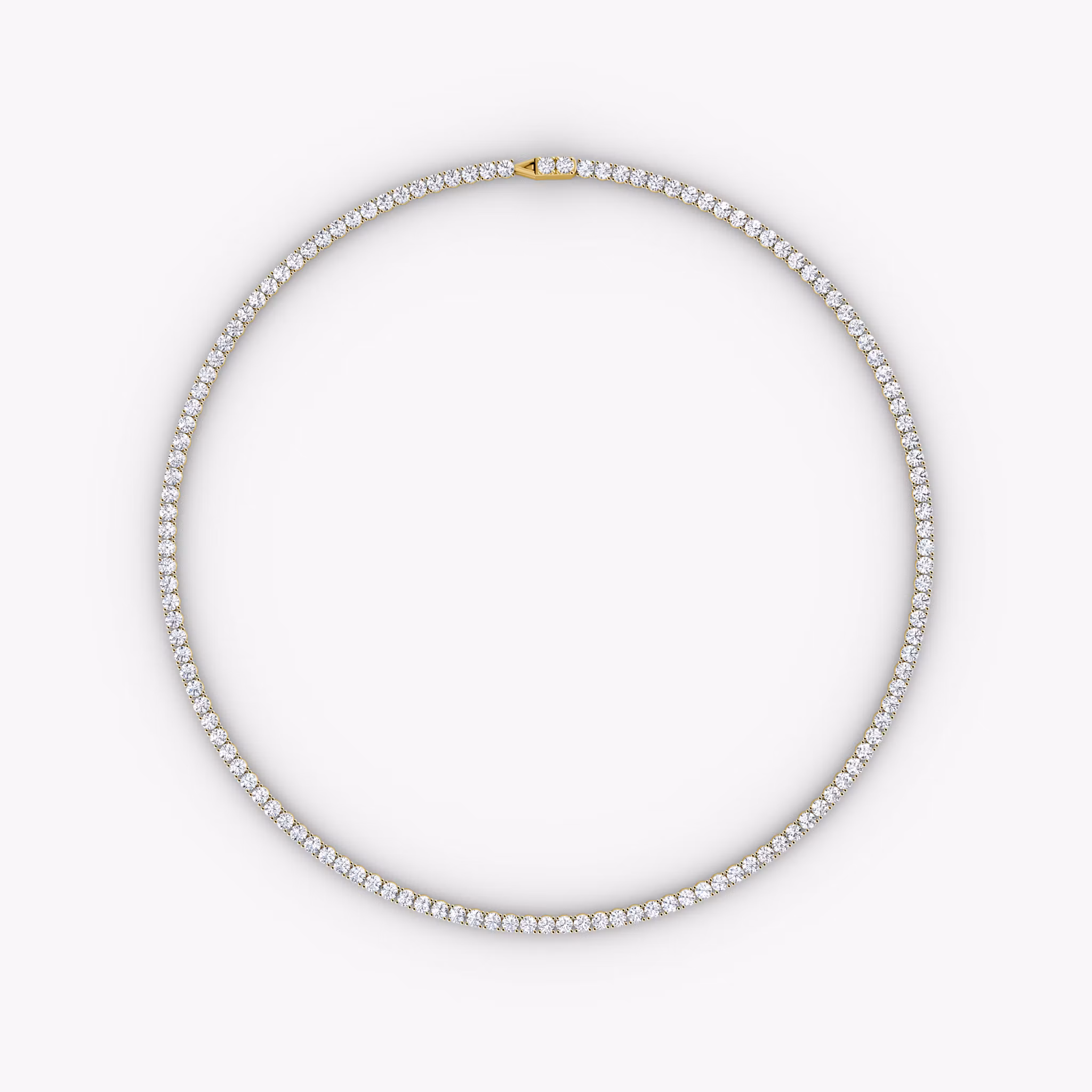 Classic Tennis Necklace Round Brilliant | Yellow Gold