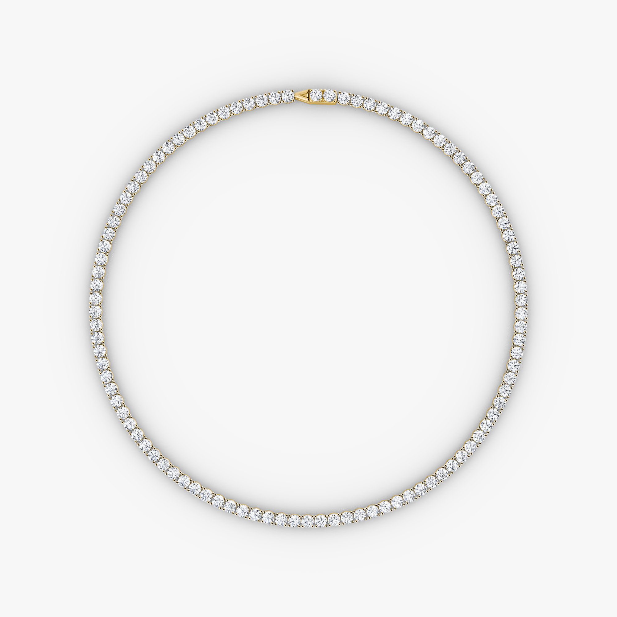 Classic Tennis Necklace Round Brilliant | Yellow Gold