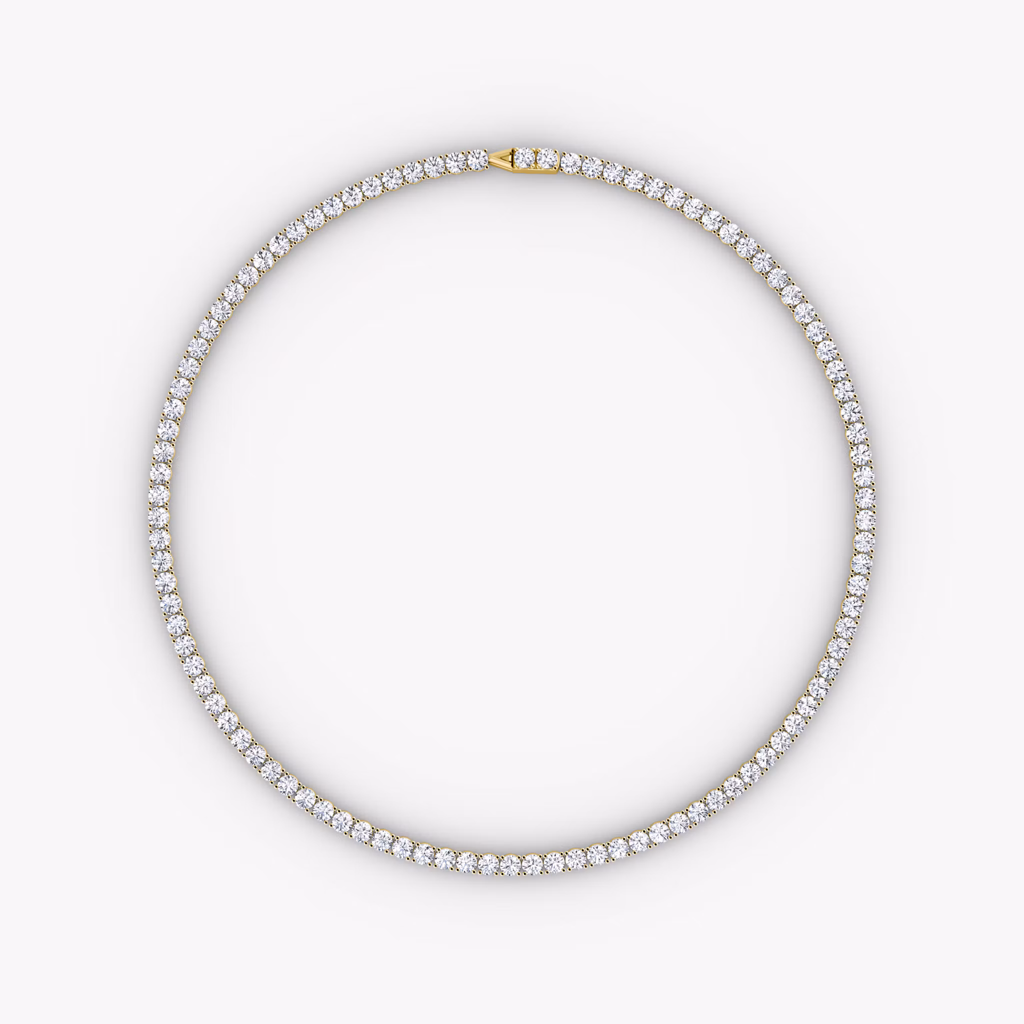 Klassiker Tennis Halskette Rund | Yellow Gold