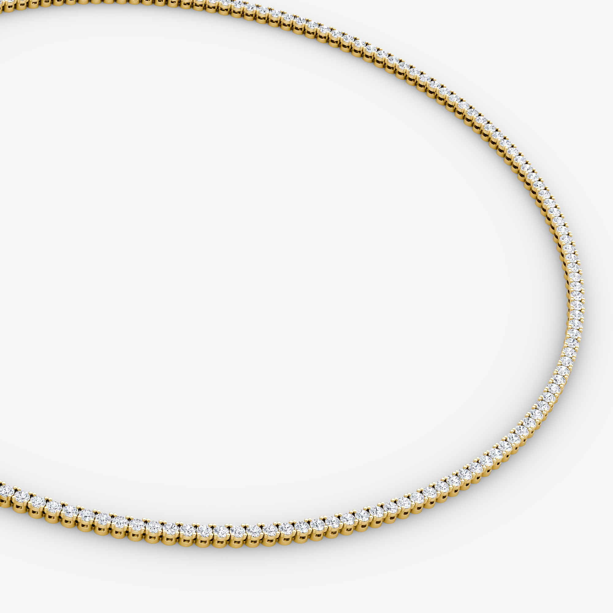 Classic Tennis Necklace Round Brilliant | Yellow Gold