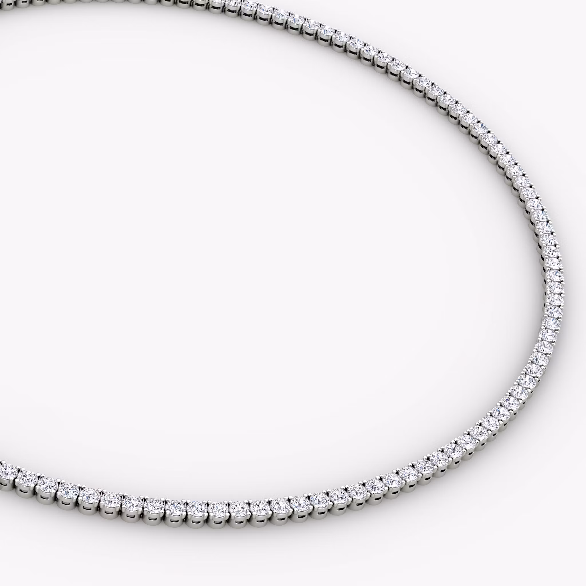 Classic Tennis Necklace Round Brilliant | White Gold