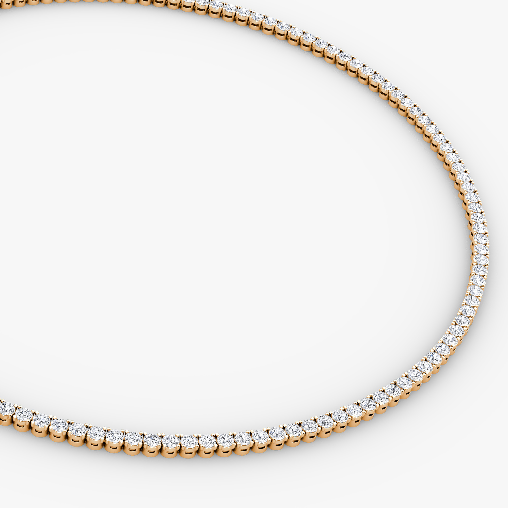 Classic Tennis Necklace Round Brilliant | Rose Gold