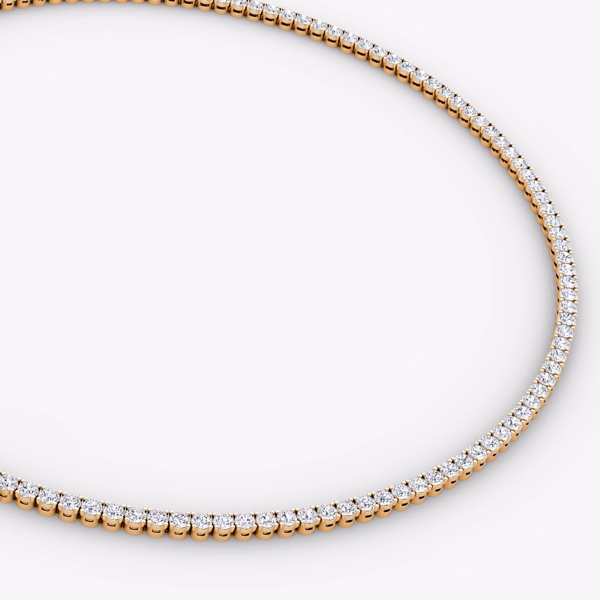 Classic Tennis Necklace Round Brilliant | Rose Gold