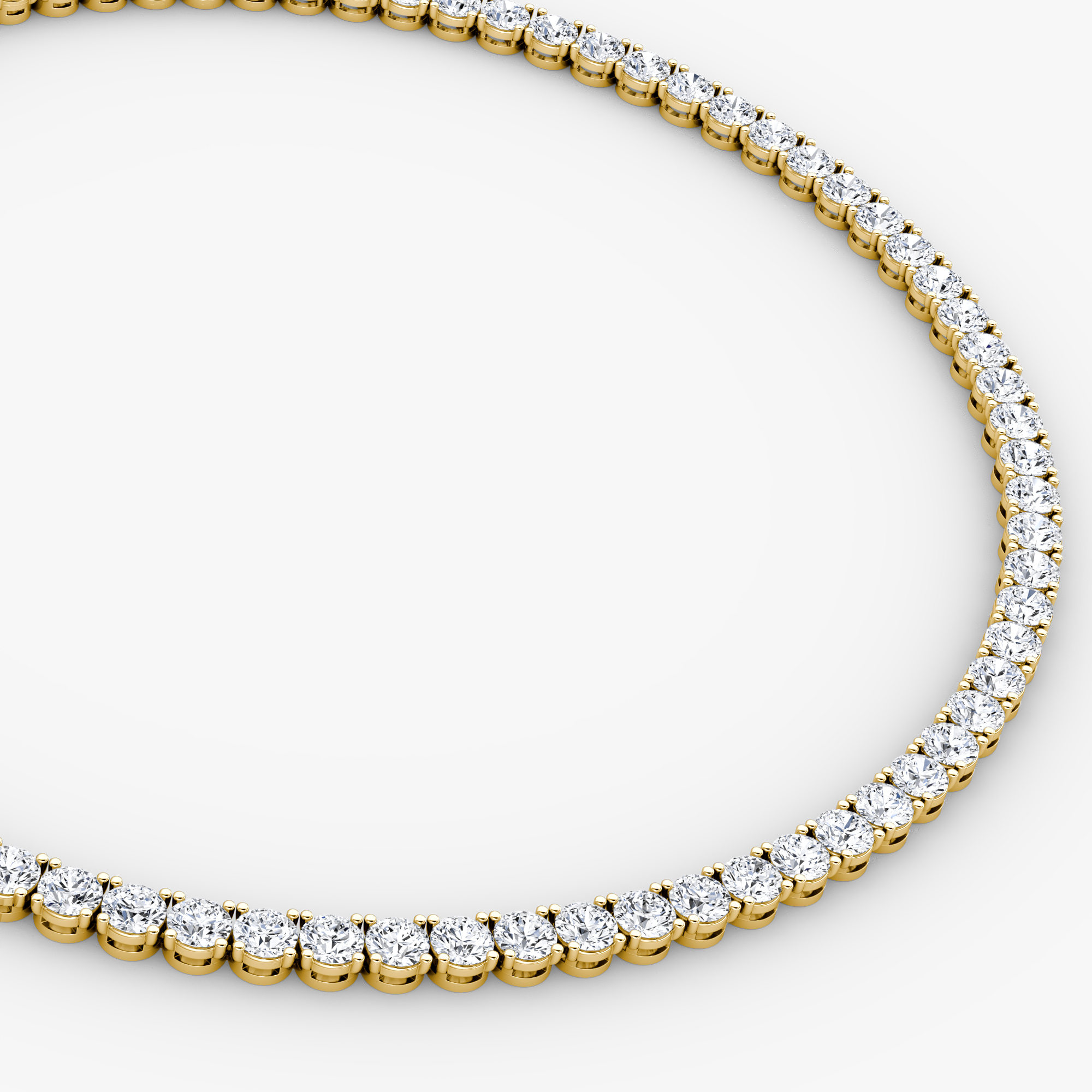 Classic Tennis Necklace Round Brilliant | Yellow Gold