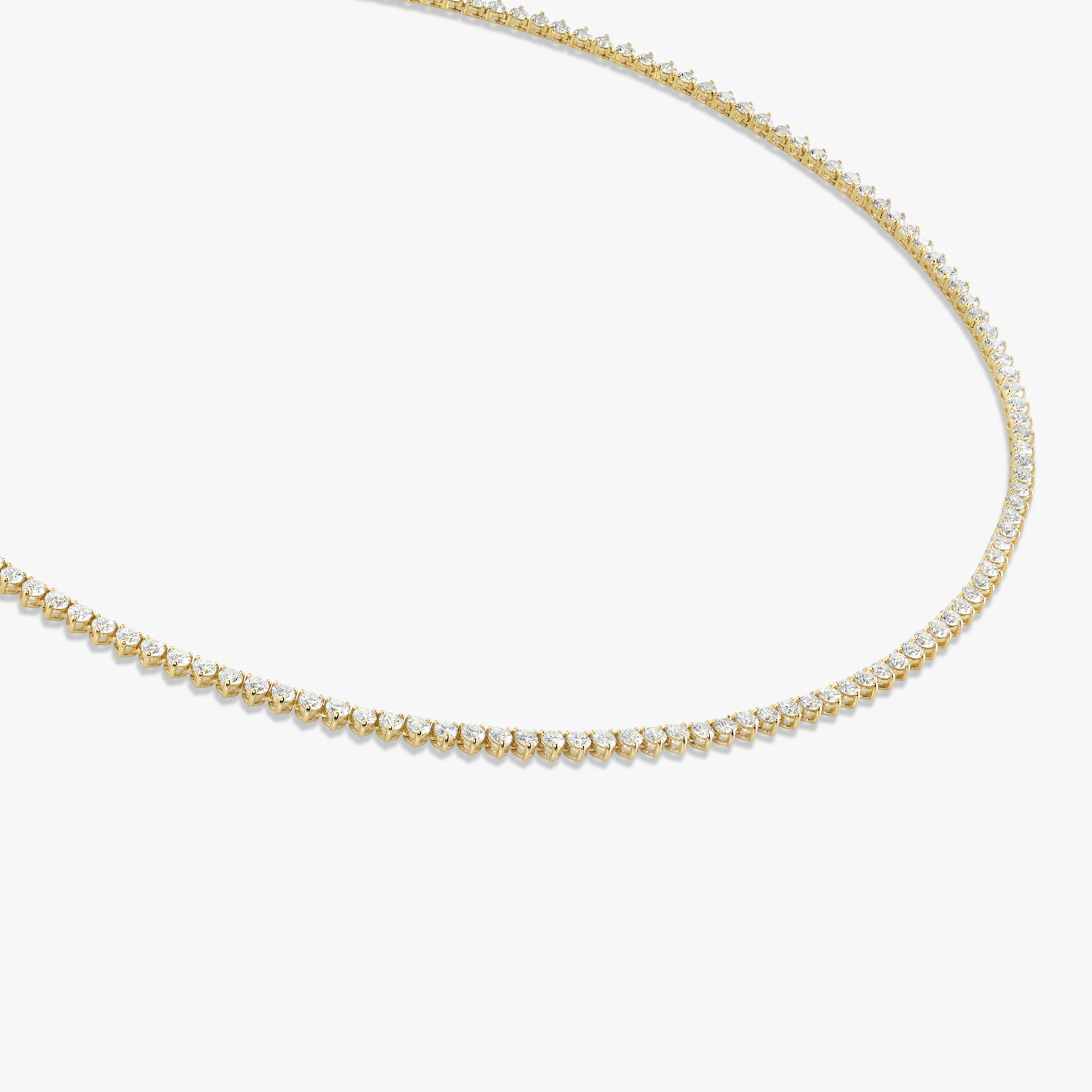 Tennis Necklace Round Brilliant | Yellow Gold