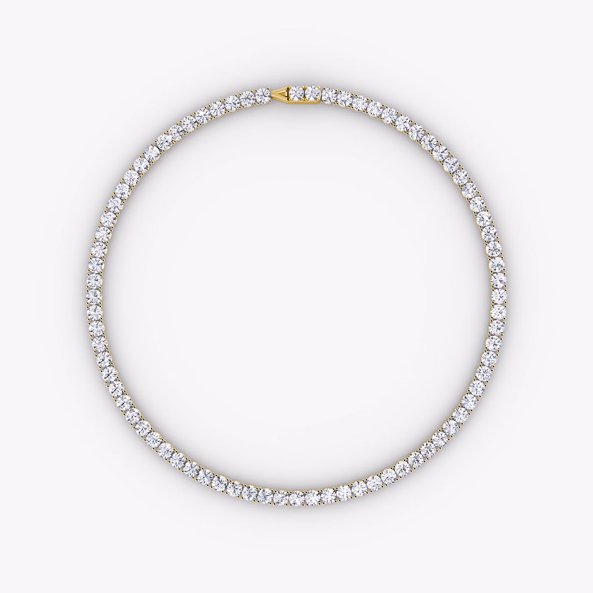 Classic Tennis Necklace Round Brilliant | Yellow Gold
