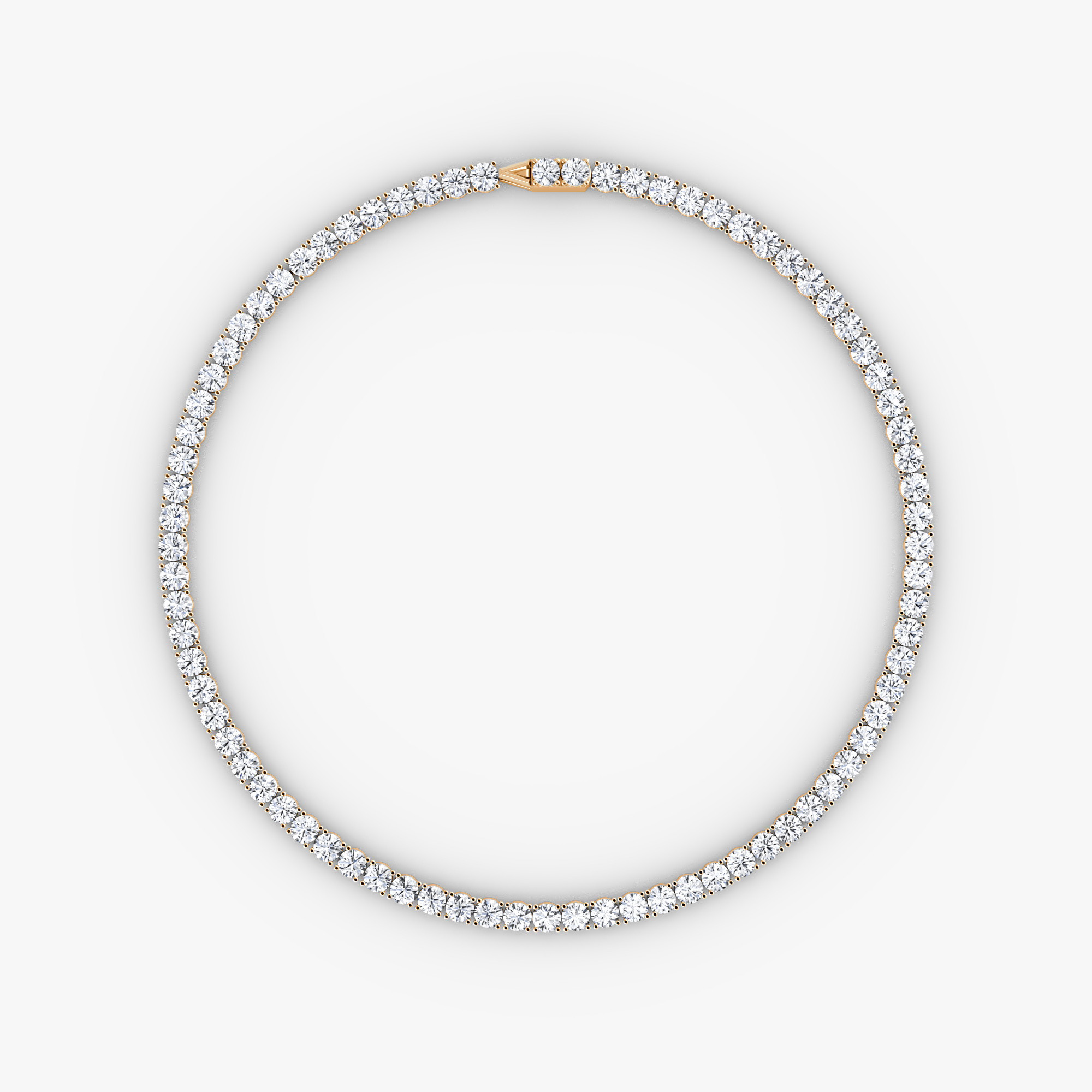Classic Tennis Necklace Round Brilliant | Rose Gold