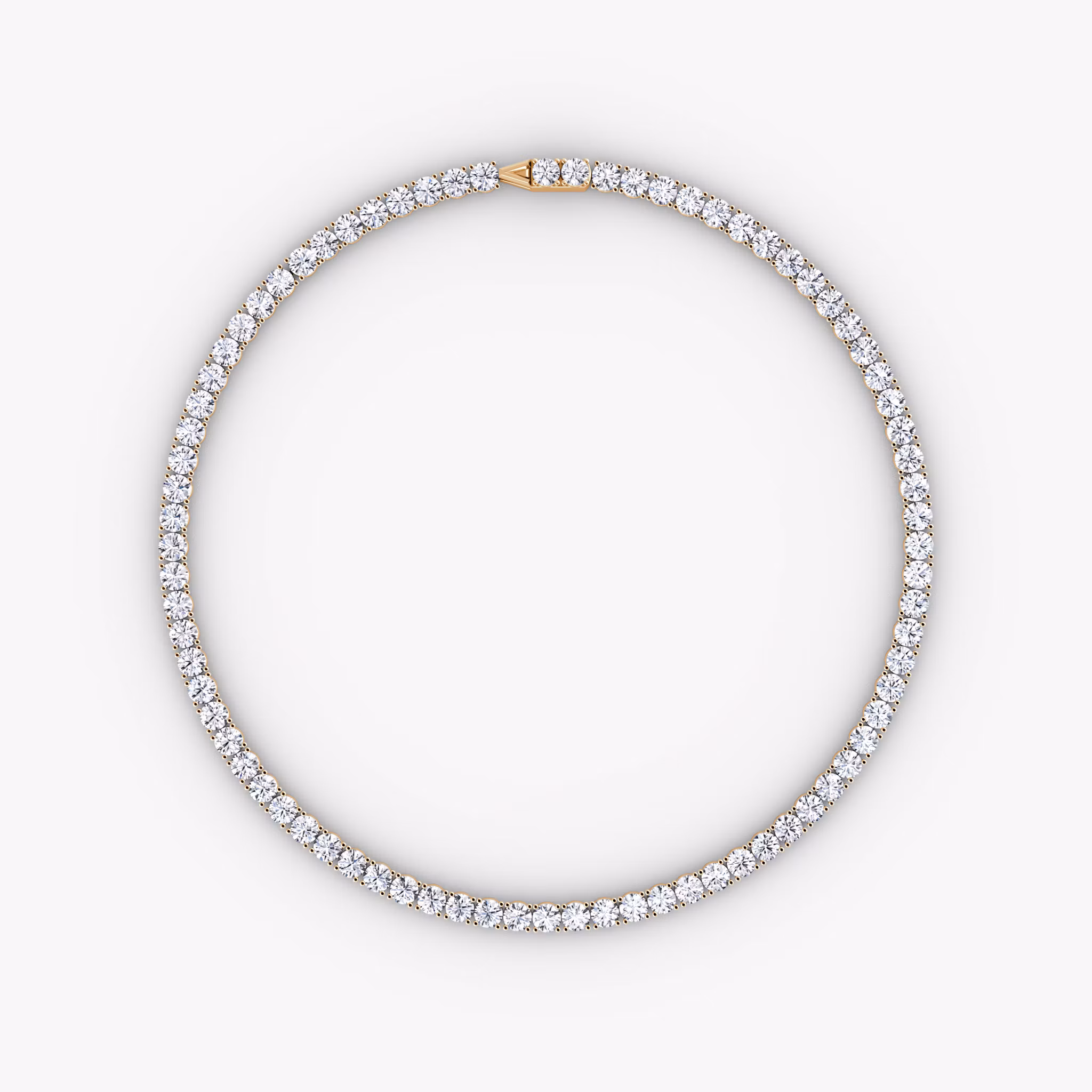 Classic Tennis Necklace Round Brilliant | Rose Gold