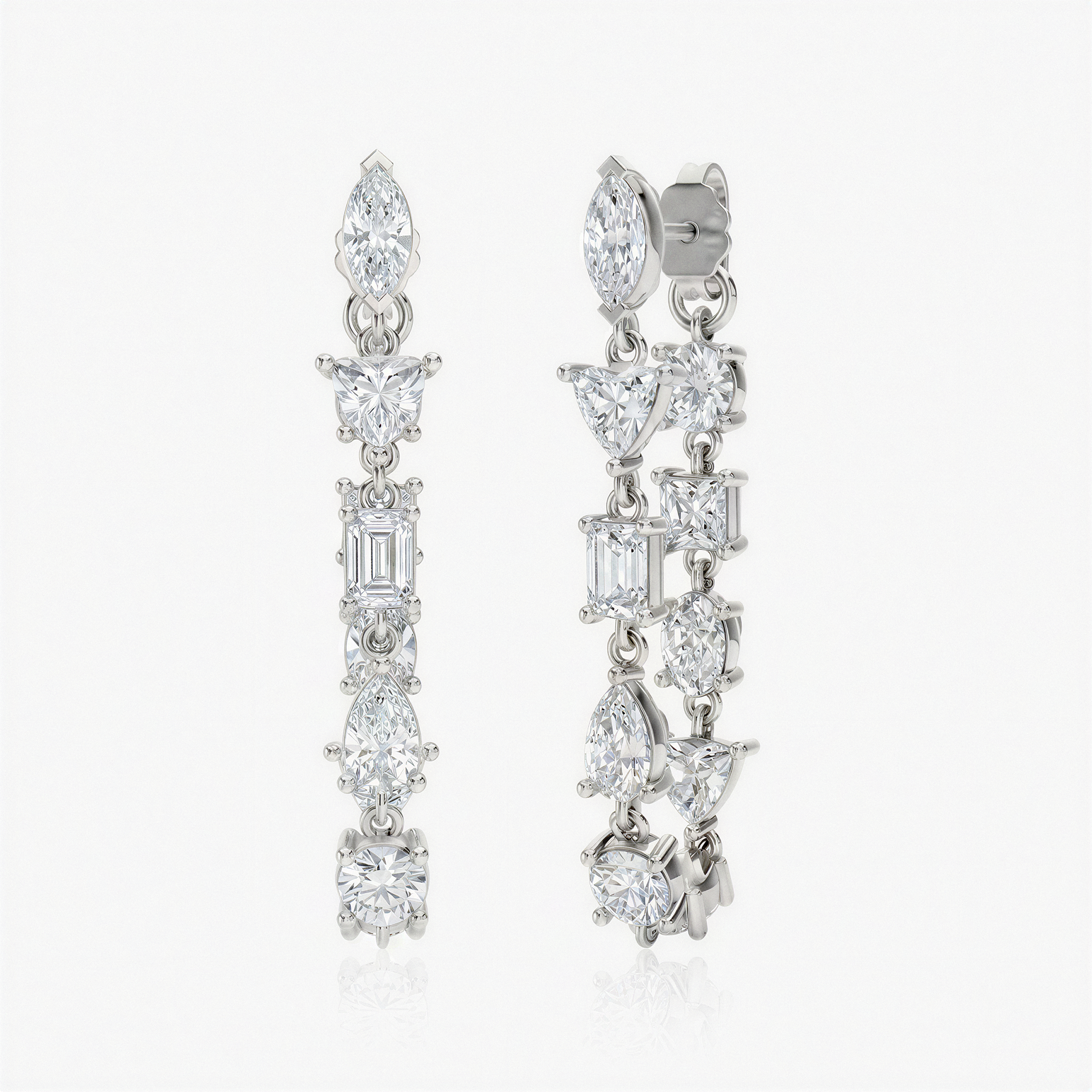 Chain Hoops in verschiedenen Formen  | White Gold